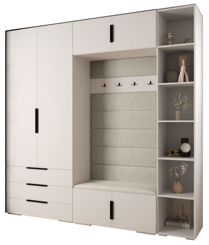 Garderoba do przedpokoju Abiks INOVA 1 Z10 biały+czarny+manila02 1szt.