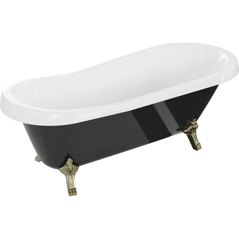 Wanna wolnostojąca Mexen Retro biały czarny 170 x 75 cm 1 szt.