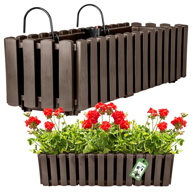 Doniczka Deco4Home płotek skrzynka balkonowa brązowa 58cm 1 szt.