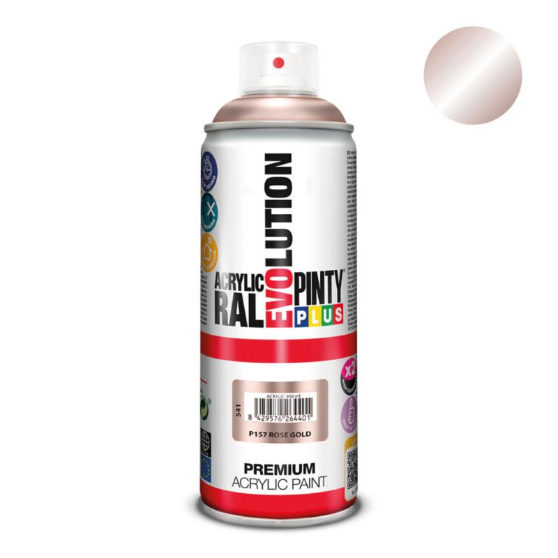 Farba metaliczna w sprayu PintyPlus Evolution Metallic 400ml różowy złoty 1 szt