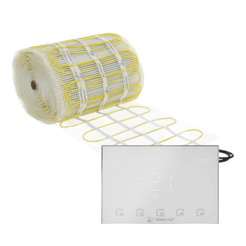 Zestaw mat grzewczych pod płytki Mission Air MA-160 14m² + Gemini Biały 1szt
