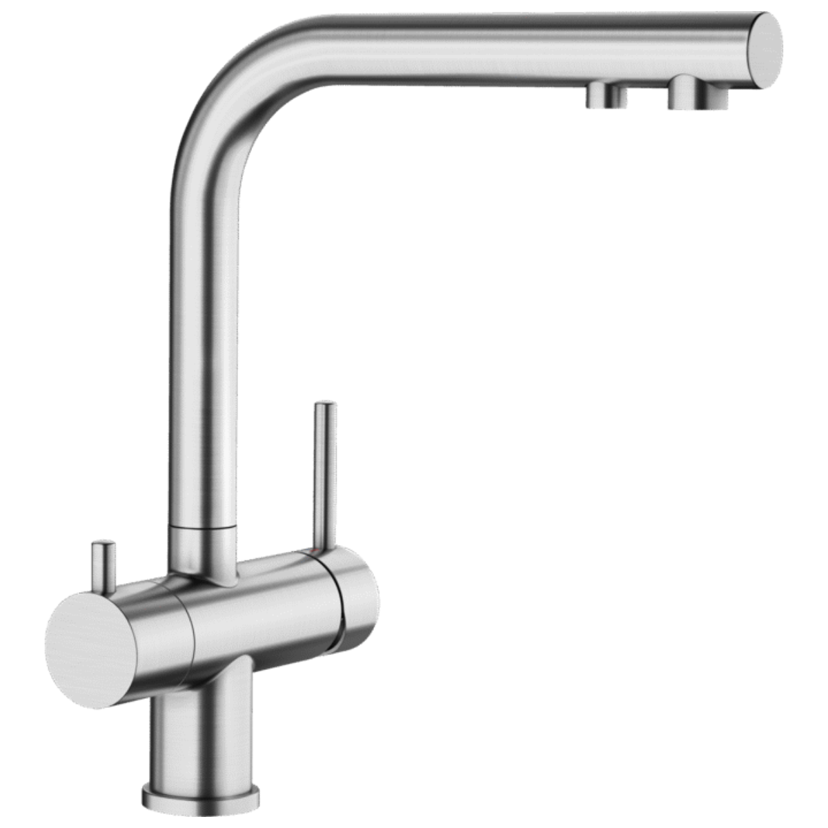 Bateria trójdrożna Blanco Fontas II Filter w kolorze stali (PVD steel).