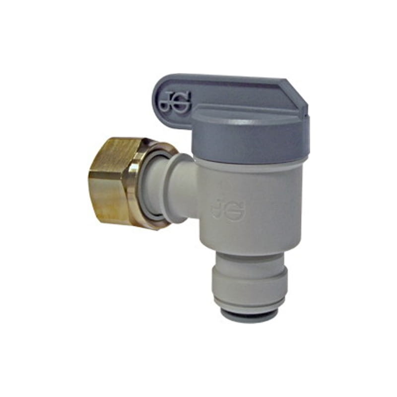 PISVBTC1214 John Guest zawór kurkowy kolanowy szybkozłączka 3/8 cala x gwint 1/2 cala BSP.