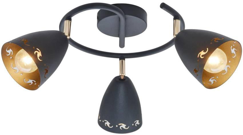Czarna lampa sufitowa spirala 3-punktowa do salonu COTY metal