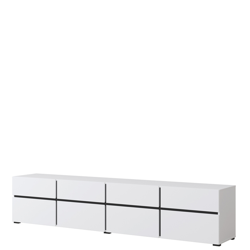 Biała nowoczesna szafka RTV pod telewizor 225 cm CROSS