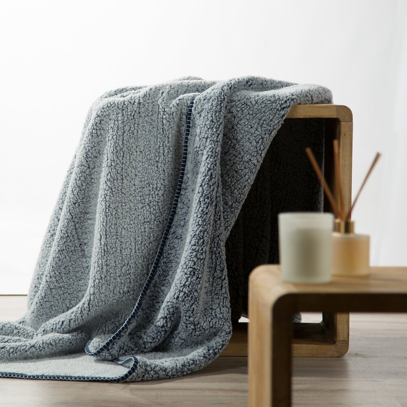 Koc koala 150x200 cm granatowy barankowy flano wyjątkowo miękki 100% poliester