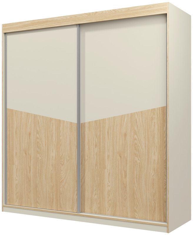 Nowoczesna szafa przesuwna 200 cm nowoczesna AMADEO szary beż