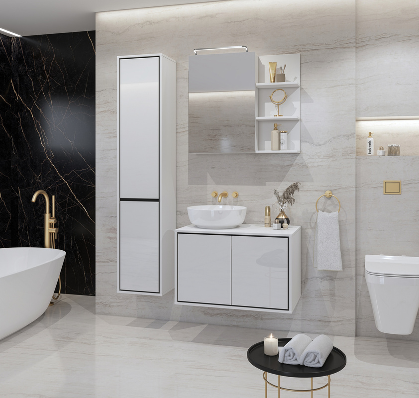 Zestaw mebli łazienkowych IRVINE biały połysk
