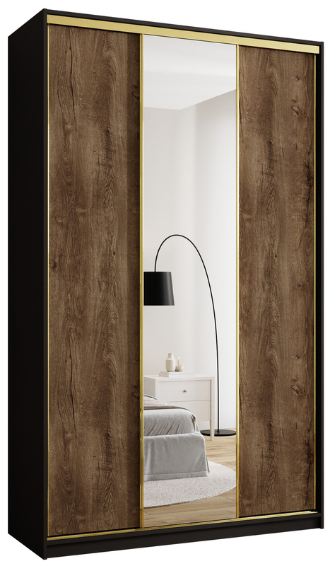 Szafa przesuwna z lustrem 150 cm glamour GOLD NEW MAX lefkas