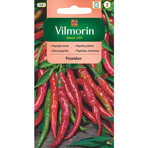 1 szt, Papryka ostra Poseidon Vilmorin - Nasiona: Ilość w opakowaniu: 0.5 g