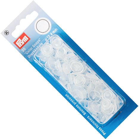 napy plastikowe COLOR SNAPS fi 12,4mm PRYM 393198 przezroczyste matowe