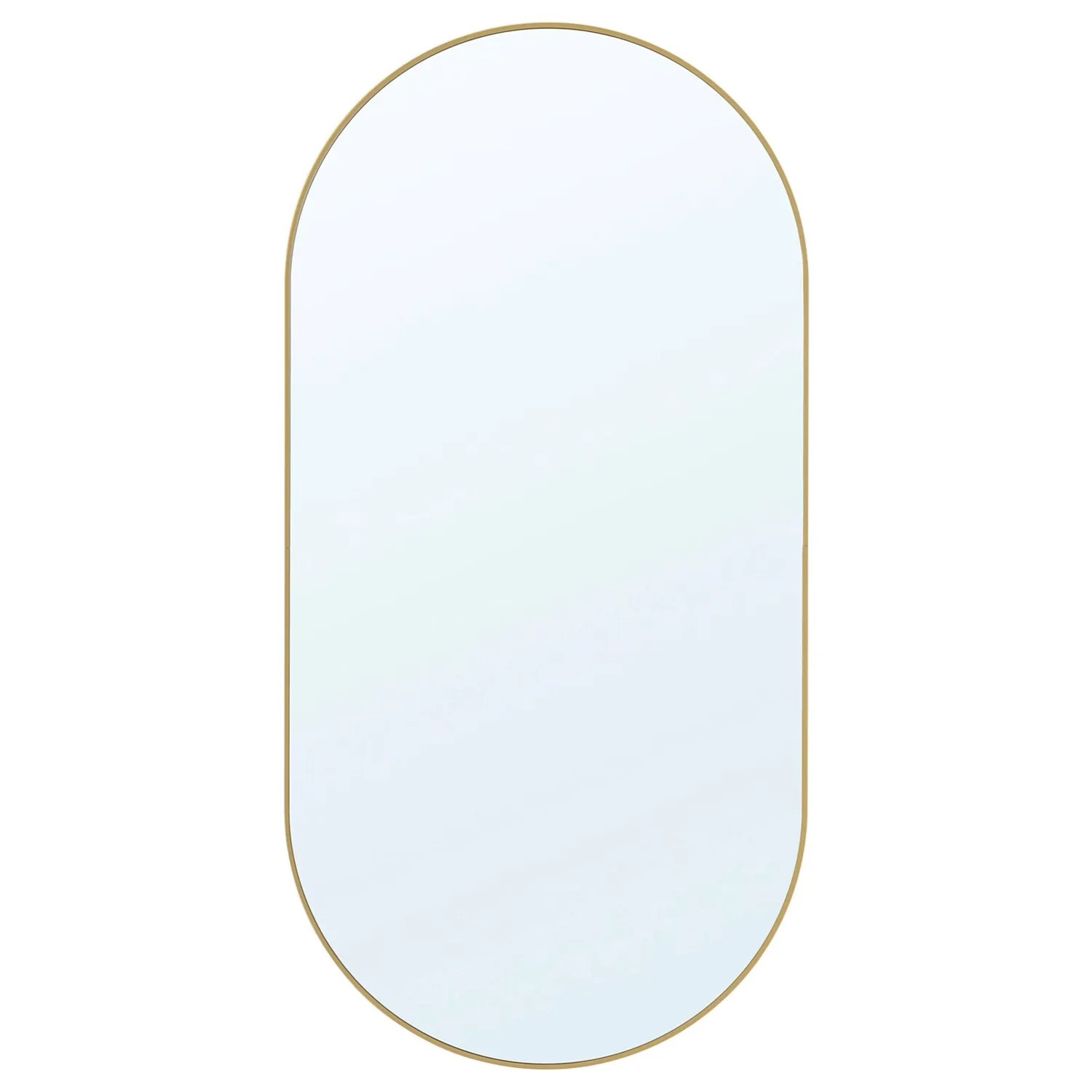 Lustro bez LED Oval Line złota rama 100x50