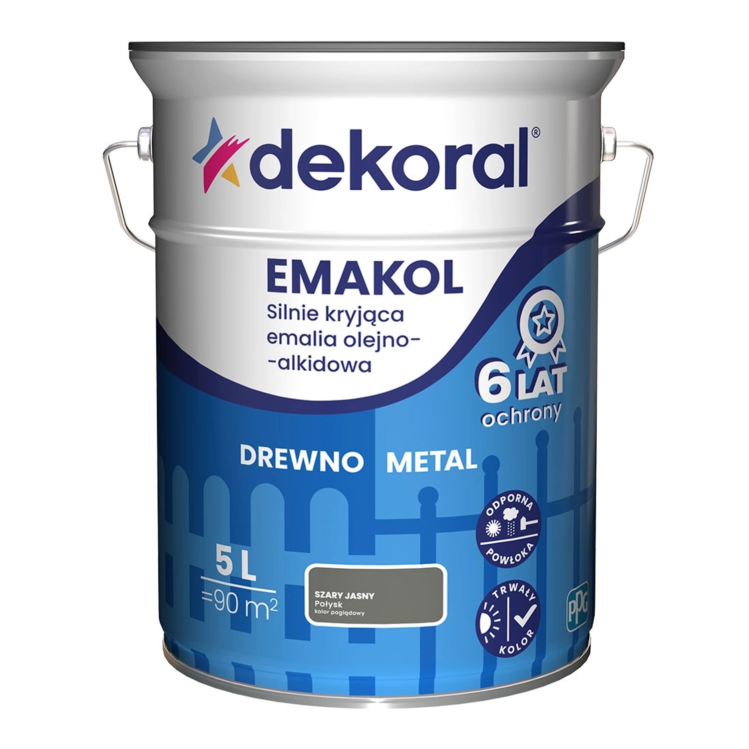 Dekoral Emalia Emakol Strong szara jasna 5 l