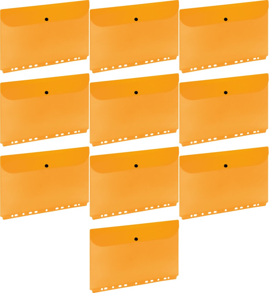 10x Teczka kopertowa Grand ZP045A, A4, na zatrzask, europerforacja, pomarańczowy