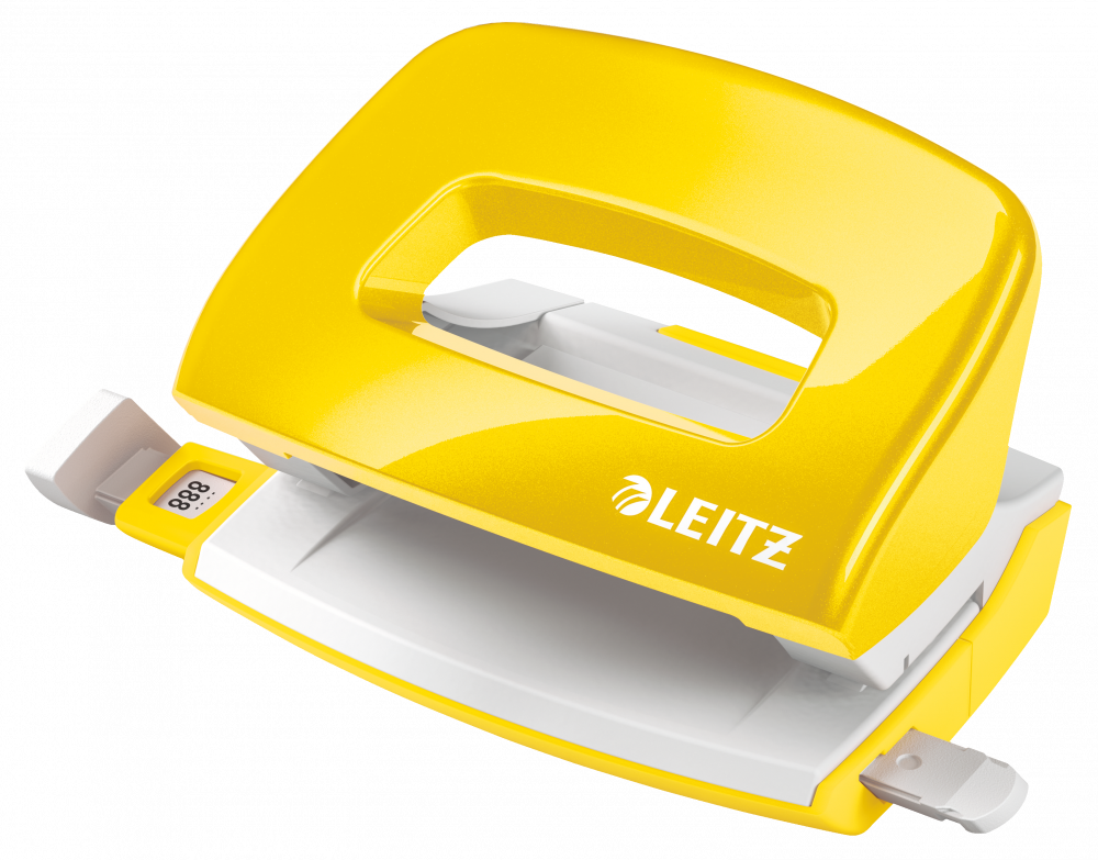 Dziurkacz mini Leitz NeXXt Wow, do 10 kartek, metaliczny żółty