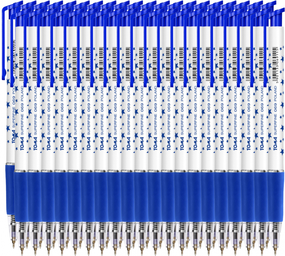 40x Długopis automatyczny Toma, Superfine 069, 0.5mm, niebieski
