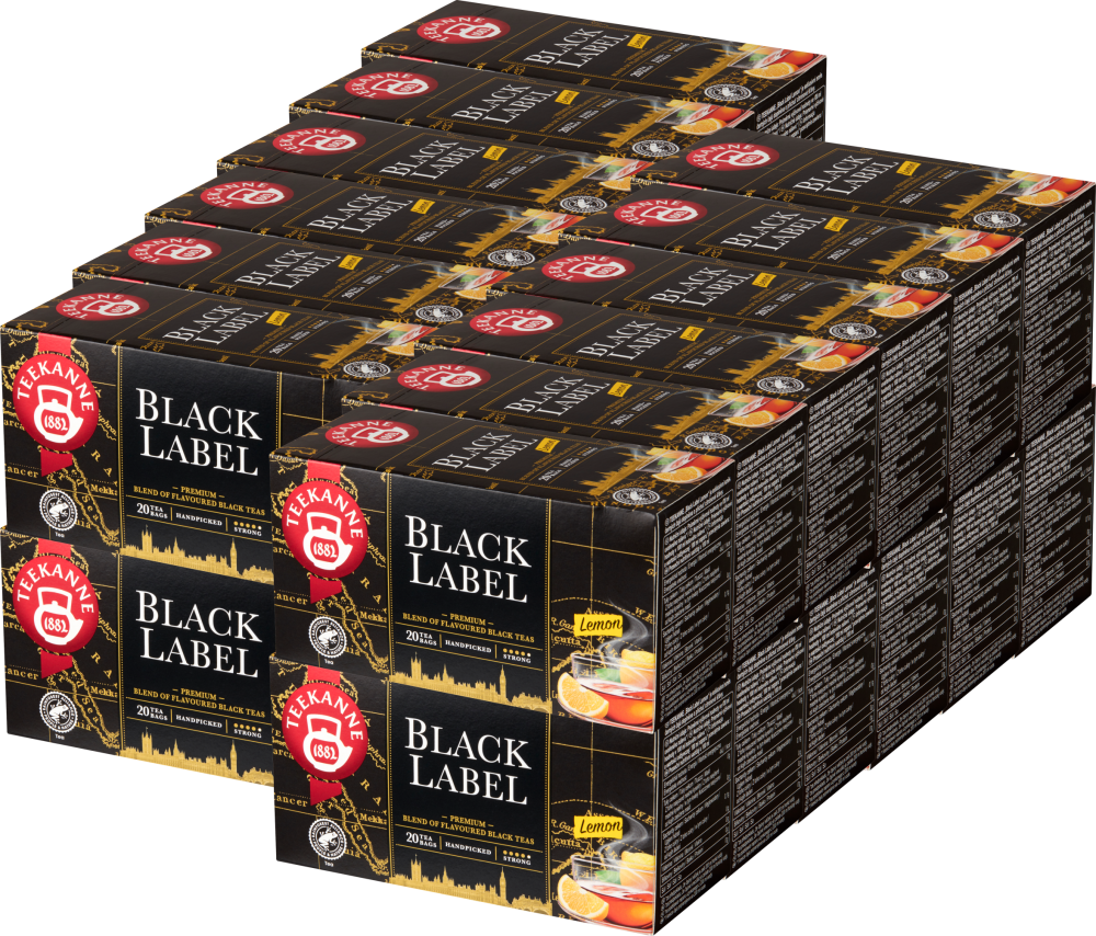 24x Herbata czarna aromatyzowana w torebkach Teekanne Black Label Lemon, 20 sztuk x 1.65g