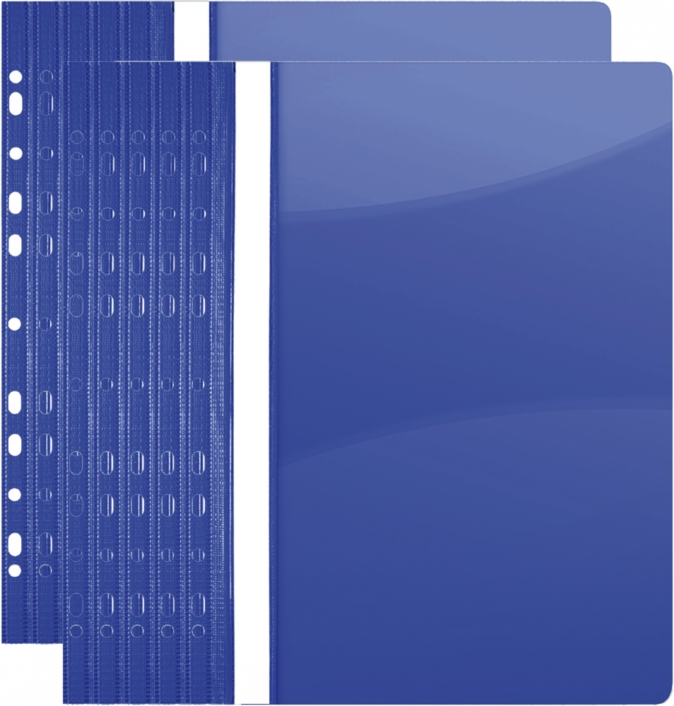 10x Skoroszyt plastikowy oczkowy Donau, twardy, A4, do 200 kartek, granatowy