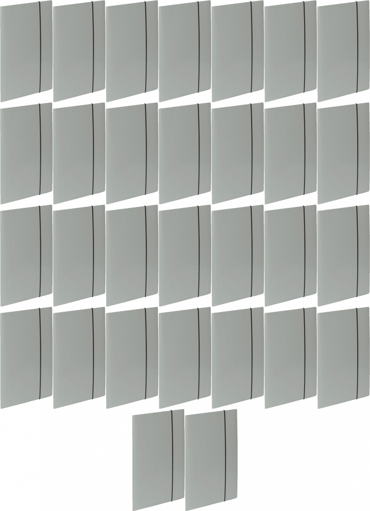 120x Teczka kartonowa z gumką VauPe Soft, A4, 450g/m2, 20mm, szary