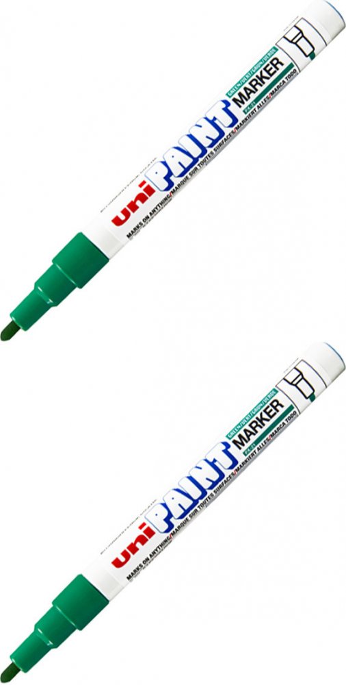 2x Marker olejowy Uni PX-21, okrągła, 1.2 mm, zielony