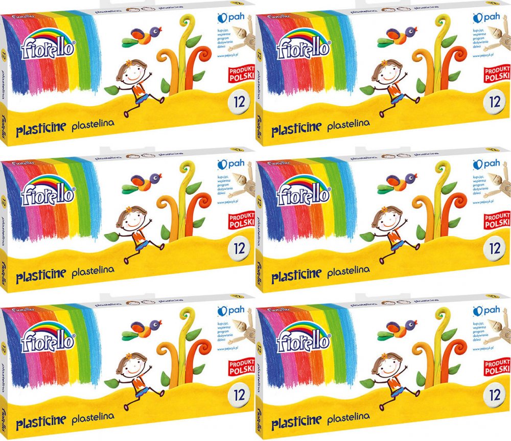 6x Plastelina Fiorello, 192g, 12 kolorów