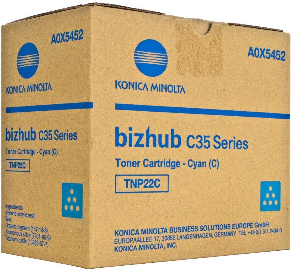 Toner Konica Minolta A0X5452 (TNP-22C), 6000 stron, cyan (błękitny)