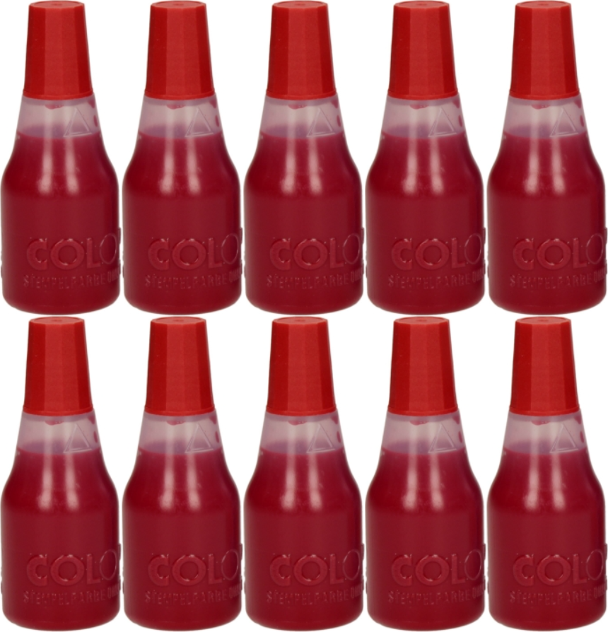 10x Tusz do stempli Colop, 25ml, czerwony