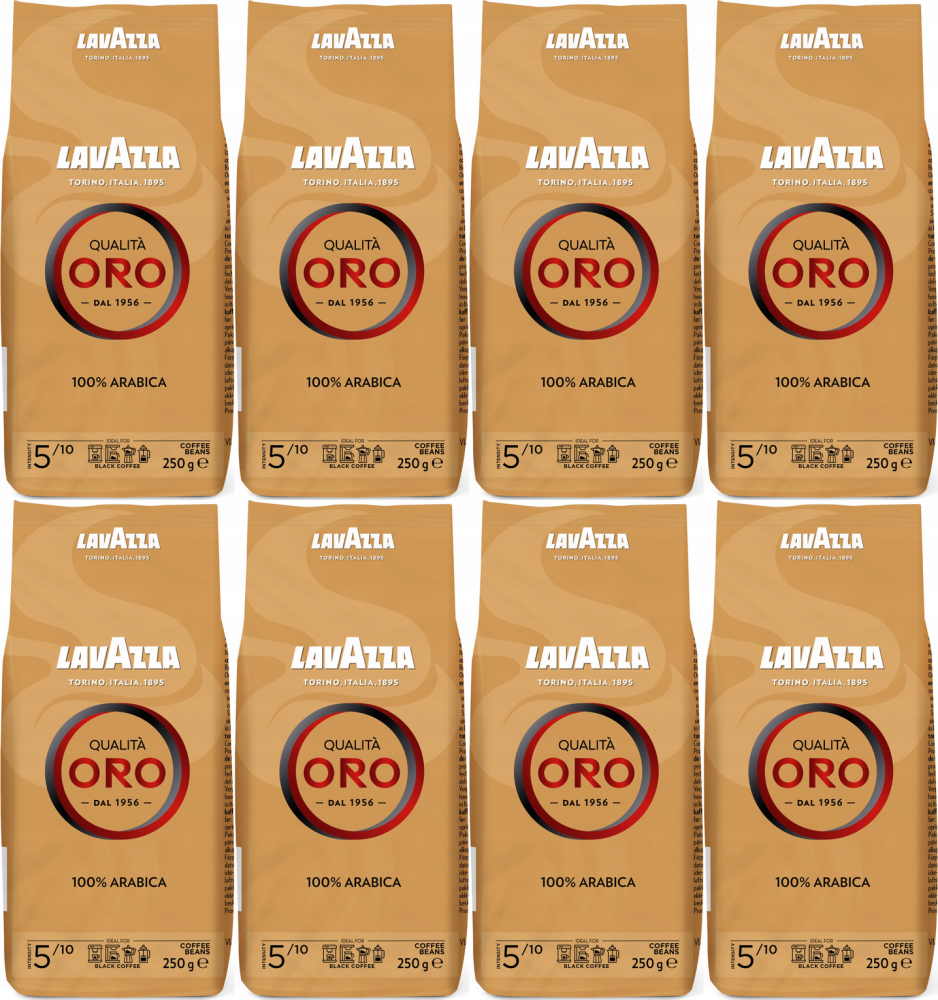 8x Kawa ziarnista Lavazza Qualita Oro, 250g