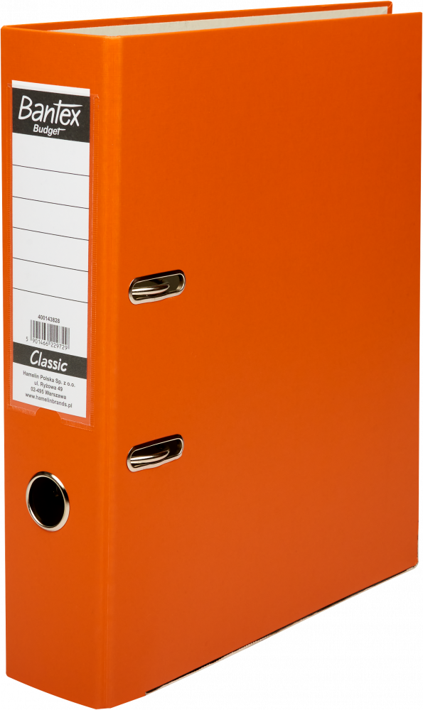 Segregator A4 Bantex Budget Classic, 75mm, do 500 kartek, pomarańczowy