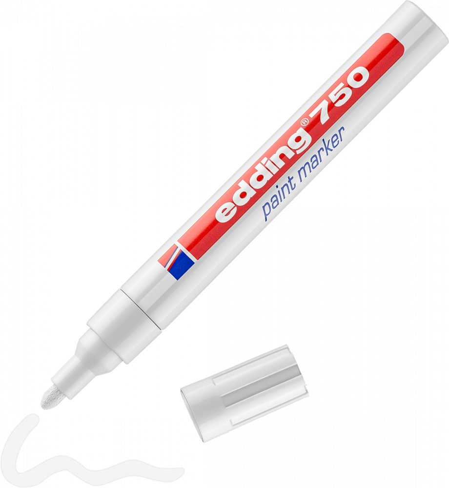 Marker olejowy edding 750, okrągła, 4mm biały