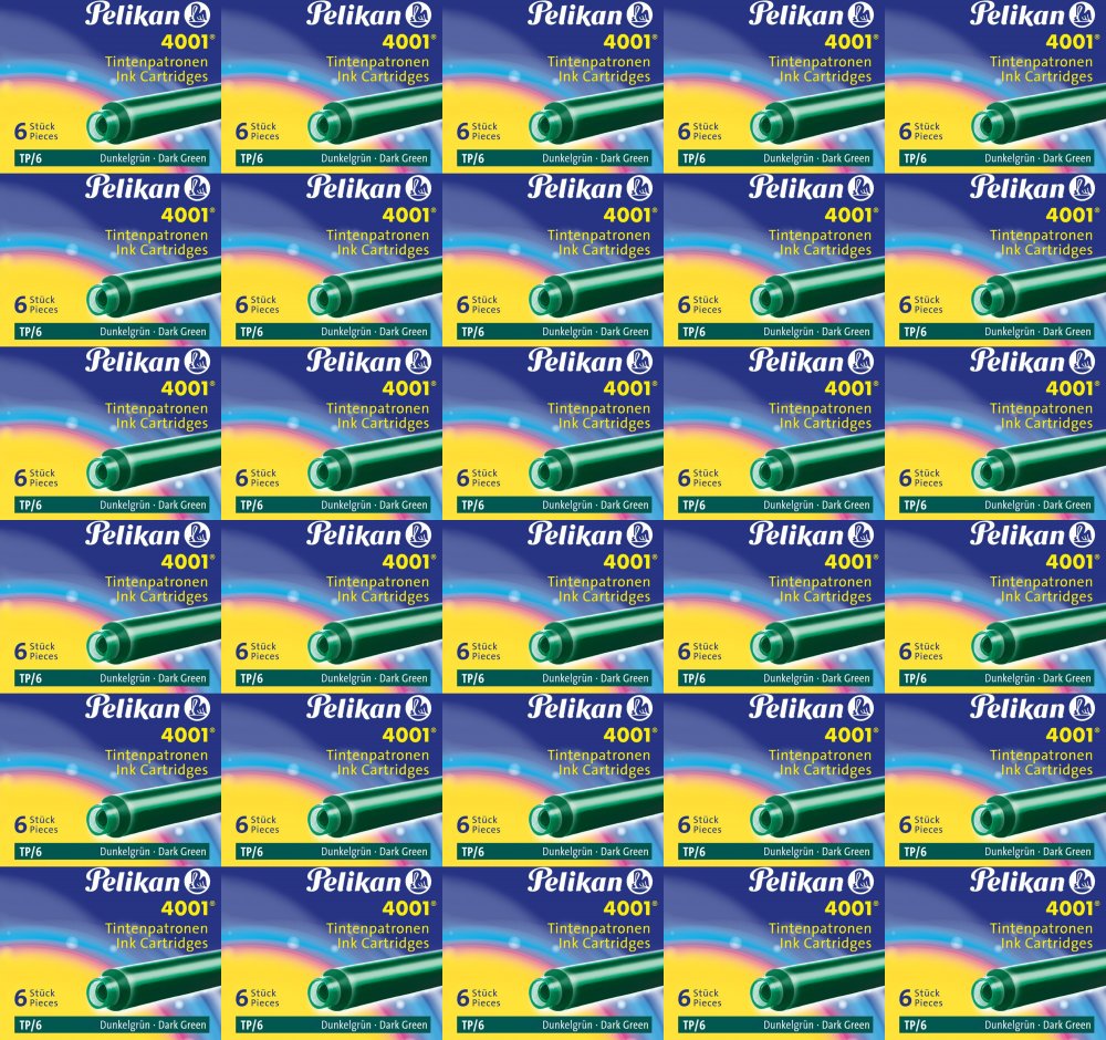 50x Naboje atramentowe Pelikan 4001, krótkie, 6 sztuk, zielony