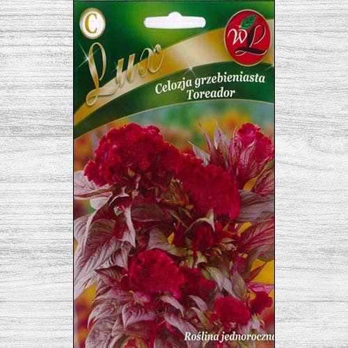 1 pac, Celosia frimbiata Toreador - Semințe: Mod de ambalare: 0.3 g