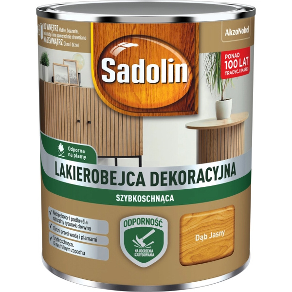Lakierobejca dekoracyjna Dąb jasny 0,7L Sadolin