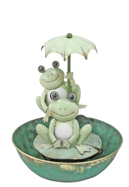 Fontanna żaby zielone z parasolką metalowa 50 cm