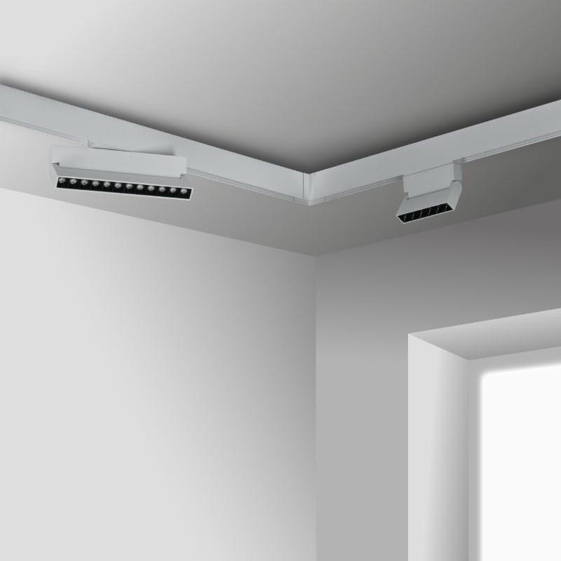 DPM M-Line łącznik kątowy do szyny magnetycznej poziomy natynkowy biały MTL-S-HL-W