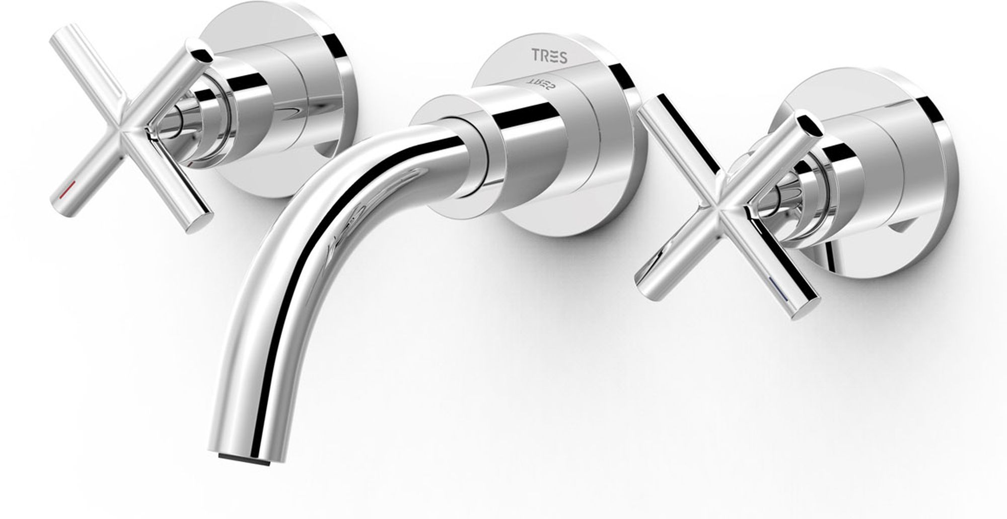 Tres Mont Blanc bateria umywalkowa podtynkowa 3-otworowa chrom 28330001