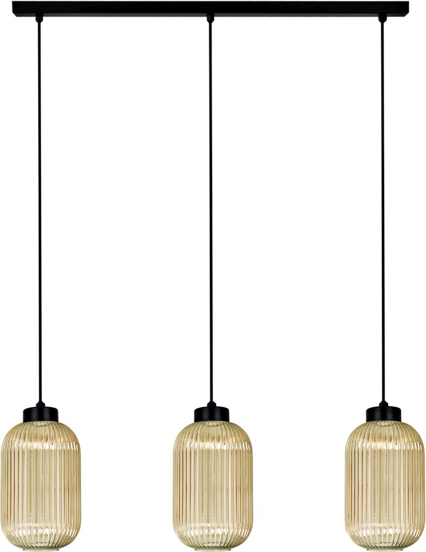 Kaja Fadiga lampa wisząca 3x15 W czarna-bursztynowa K-5744