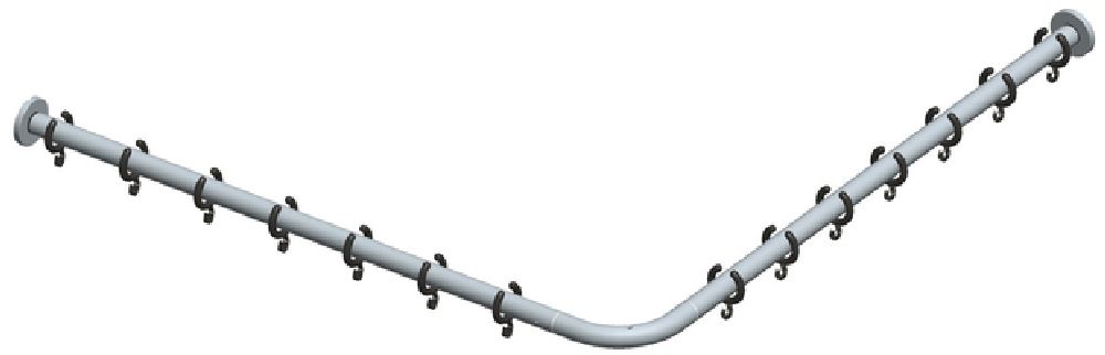 Keuco Plan drążek zasłony prysznicowej narożny 120 cm chrom 14939171200