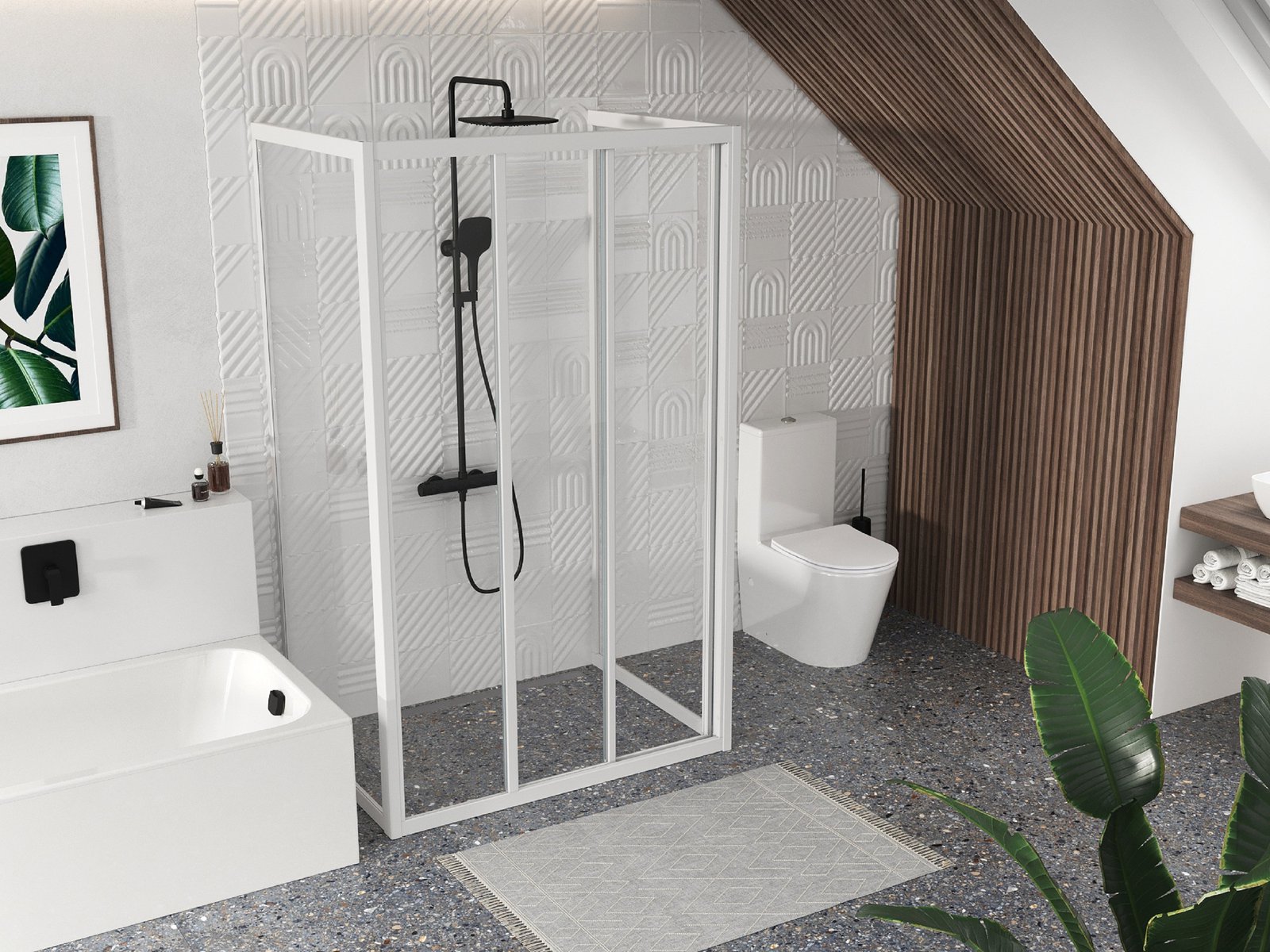 Ravak Supernova ścianka prysznicowa 90 cm biały połysk/szkło przezroczyste 940701R2Z1