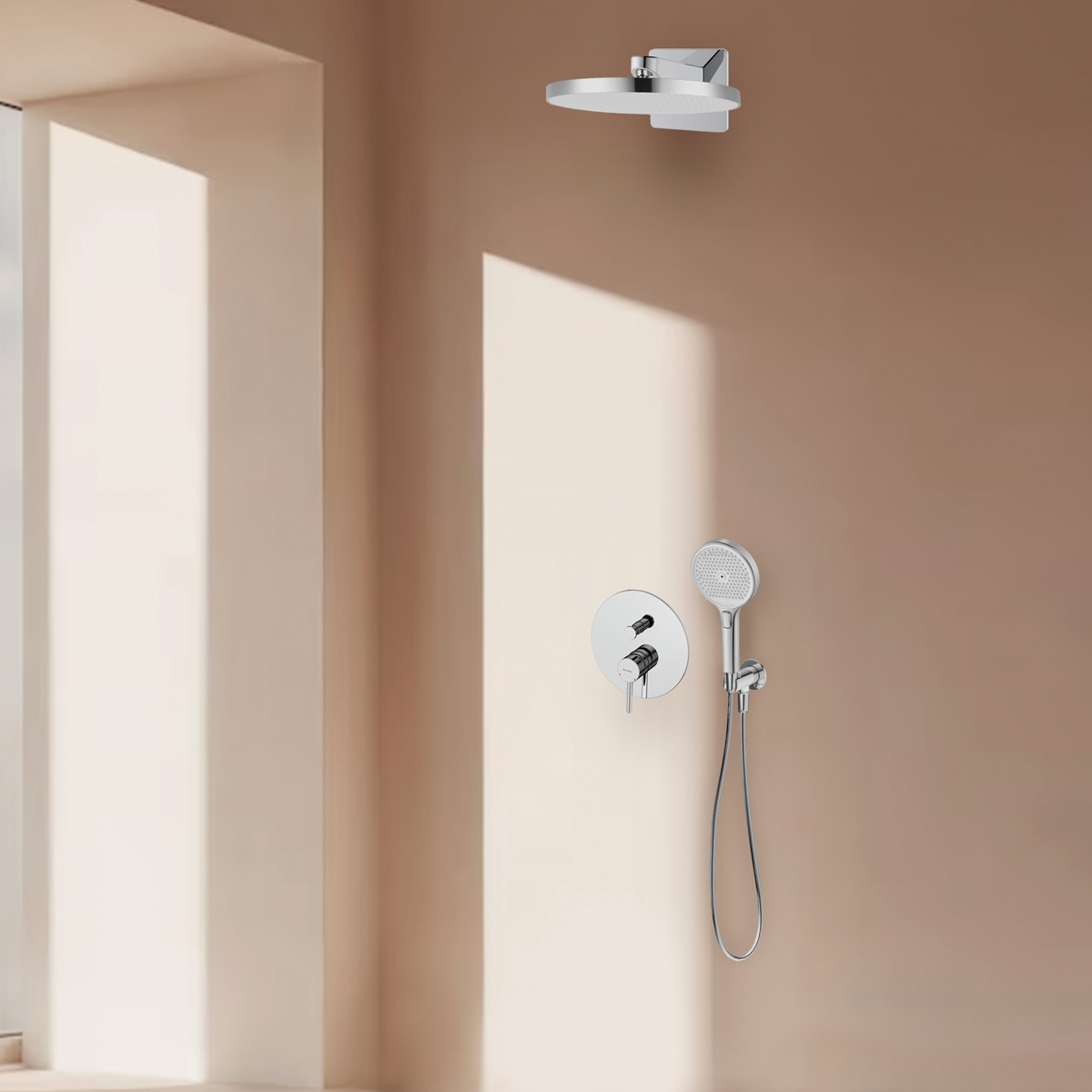 Oltens Molle zestaw bateria wannowo-prysznicowa podtynkowa z deszczownicą Regna i słuchawką 3-funkcyjną Luva EasyClick chrom 36023100 - Wysyłka w 24h