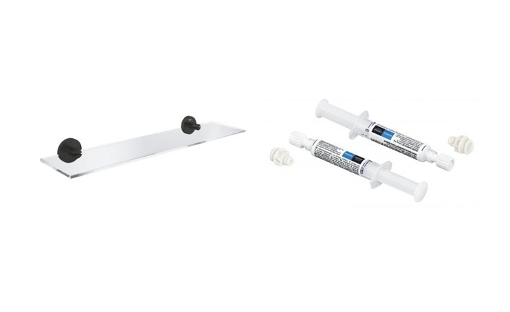 Zestaw Grohe Start półka 53 cm czarna i klej montażowy QuickFix (412022430, 41128000)