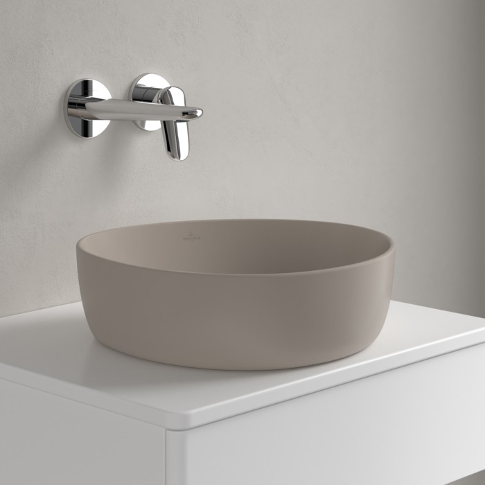 Villeroy & Boch Antao umywalka 40x39,5 cm nablatowa CeramicPlus almond 4A7240AM