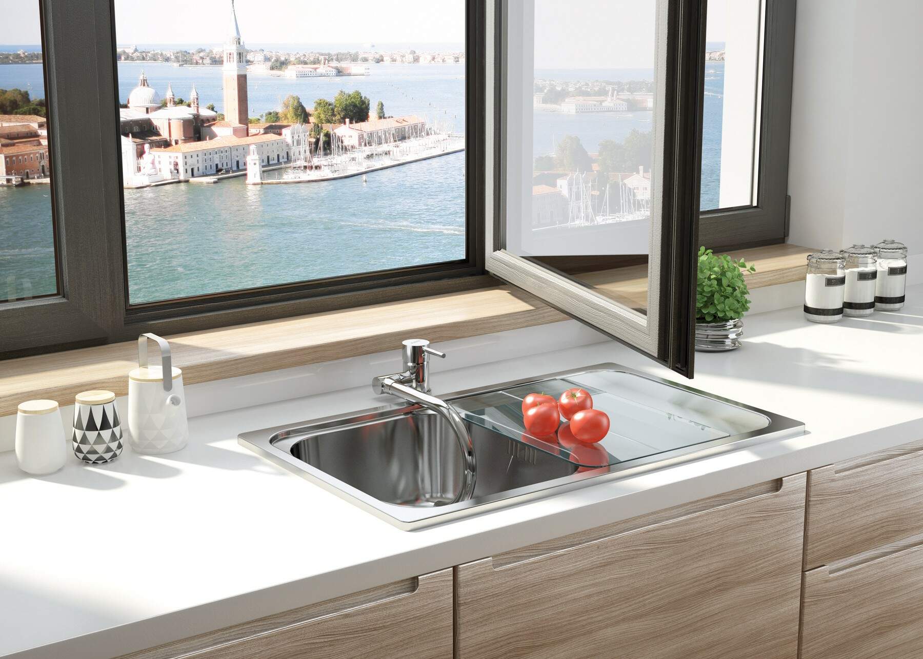 Deante Aster bateria kuchenna stojąca chrom BCA_061M