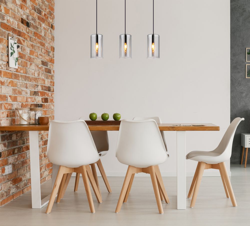 Globo Lighting Olly lampa wisząca 3x25W czarny mat/przydymiony 21002-3H