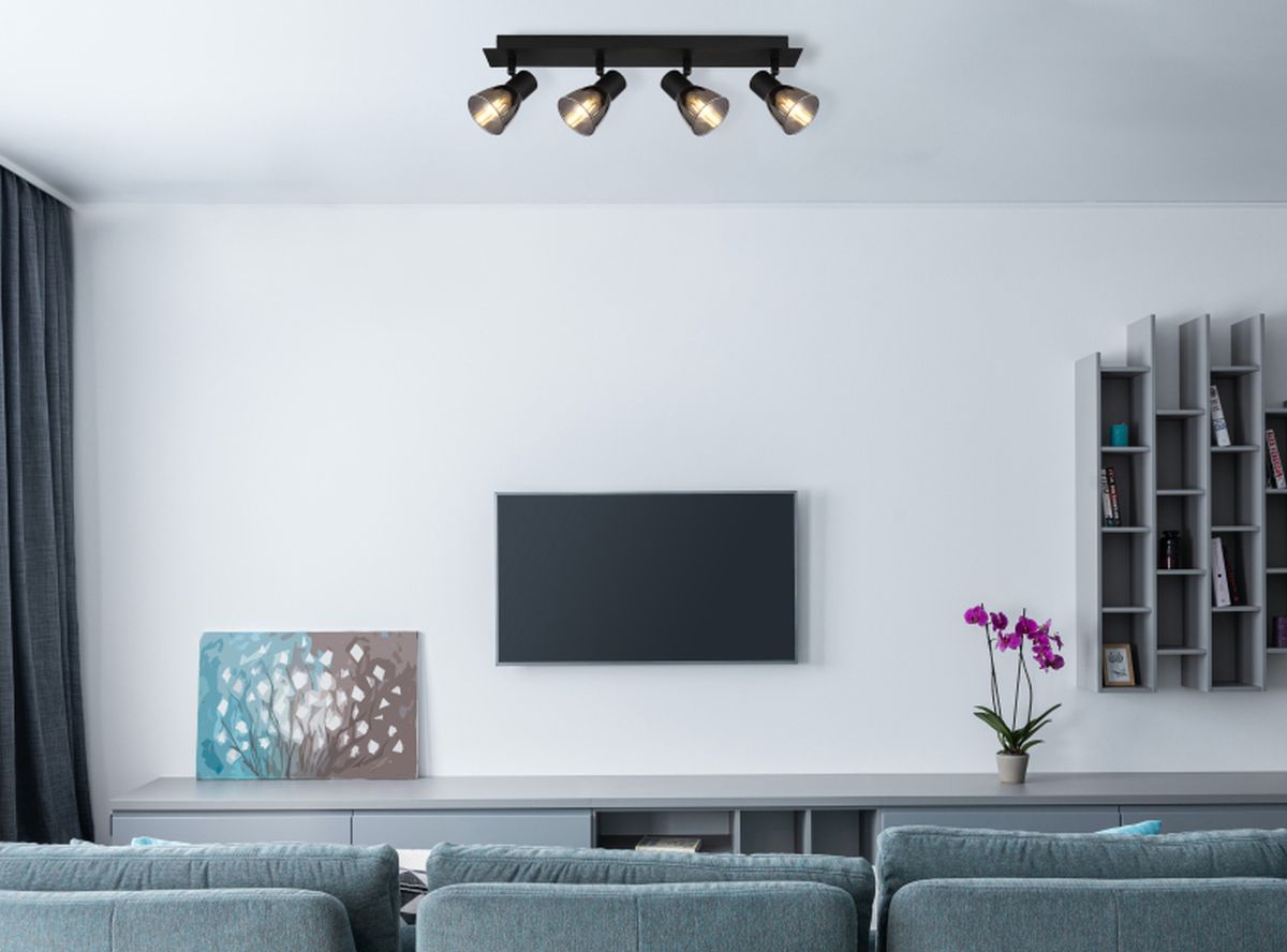 Globo Lighting Claude lampa podsufitowa 4x40W czarny mat/przydymiony 54307-4