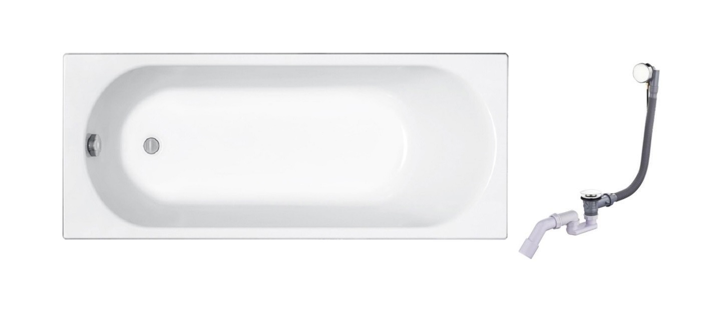 Zestaw Koło Opal Plus wanna prostokątna 150x70 cm z kompletem odpływowo-przelewowym Oltens Oster (XWP1250000, 03001100) - Wysyłka w 24h