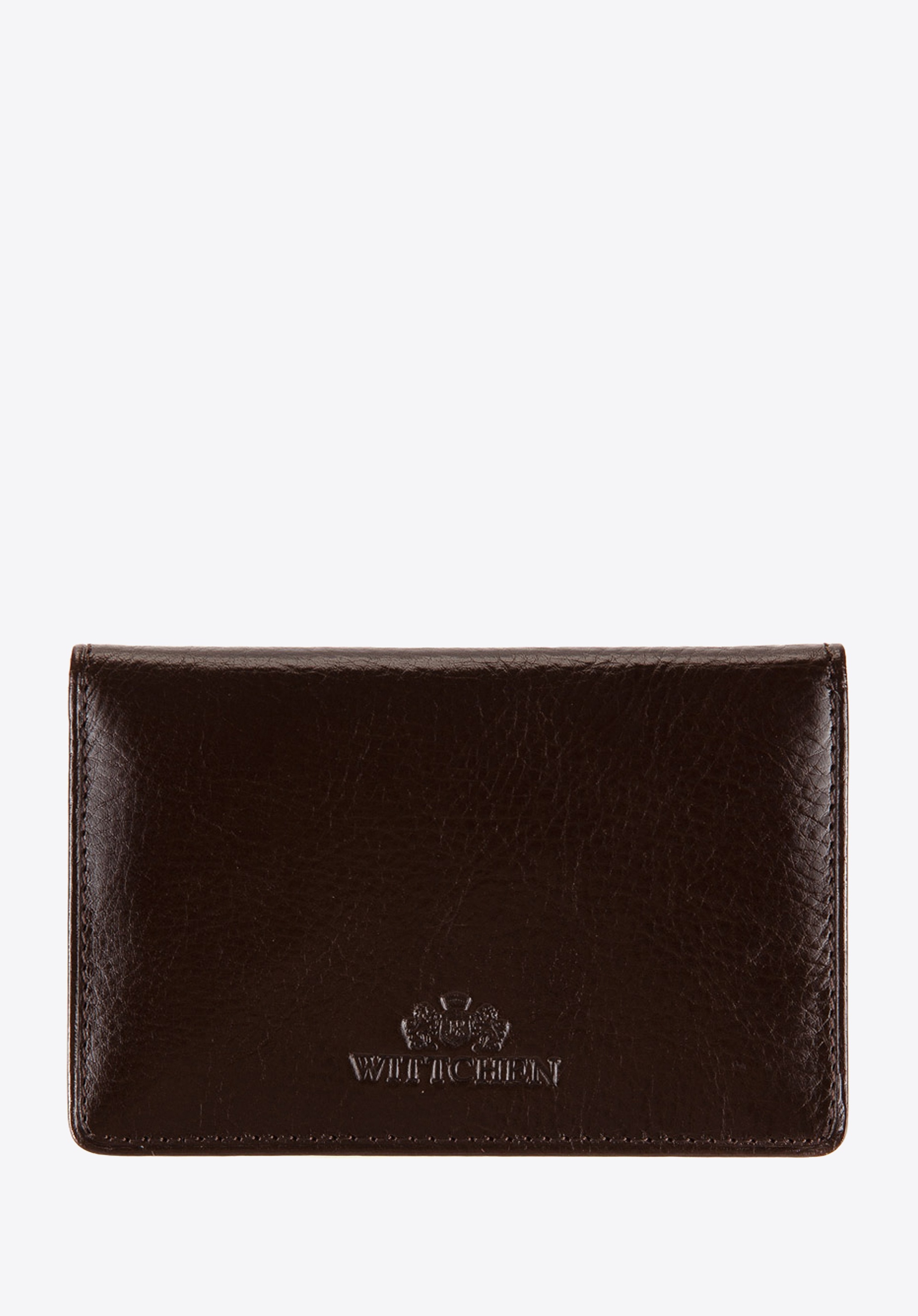 Etui na wizytówki skórzane poziome brązowe