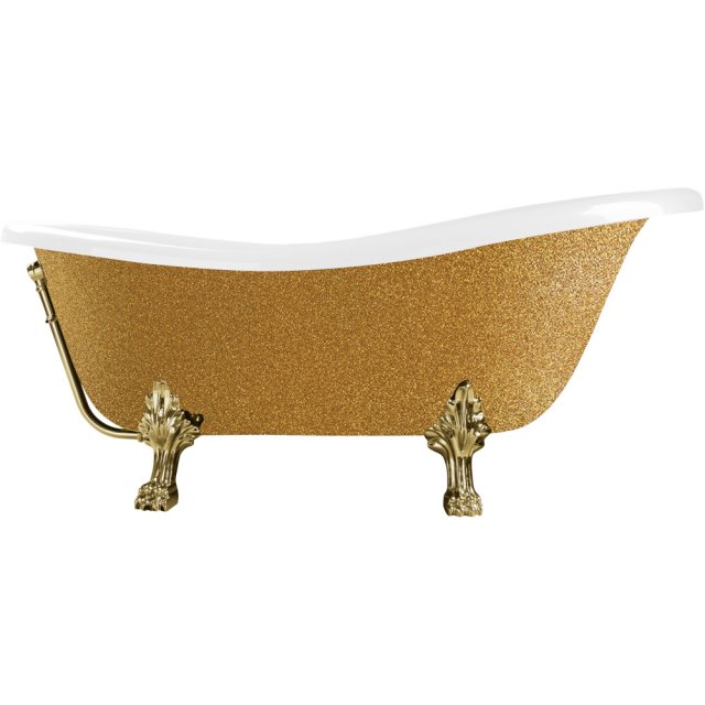 BESCO Wanna wolnostojąca OTYLIA GLAM ZŁOTA 160x77 cm nogi złote #WKO-