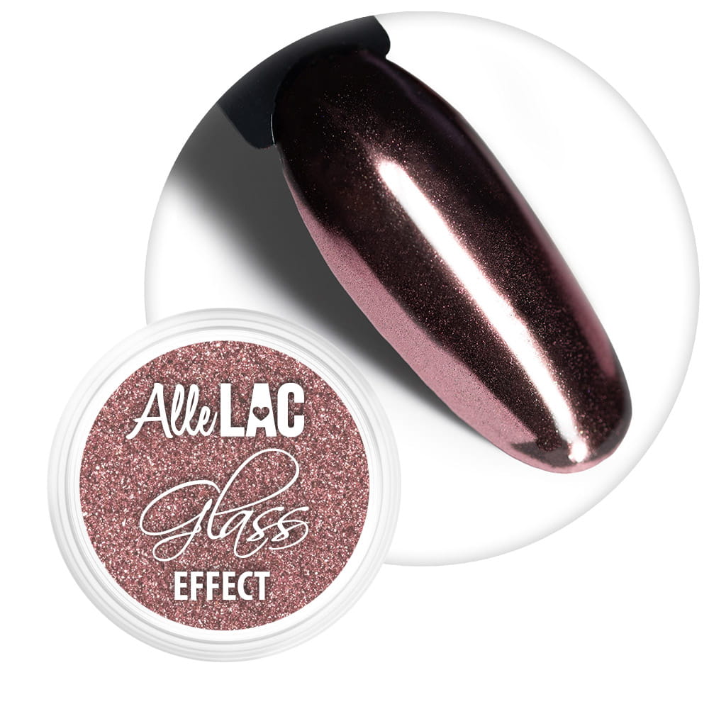 Pyłek lustrzany efekt do zdobień paznokci Glass Effect AlleLac Dark Golden Pink Nr 5