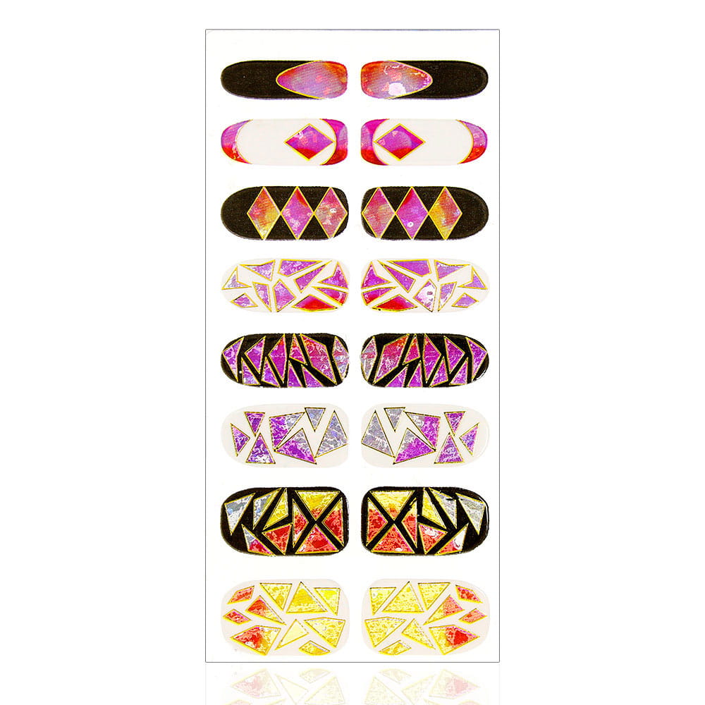 Naklejki nail patch minx kształty 16szt ls d008